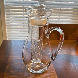 Clear Glass Pitcher with Infuser and Lid - Transparent
